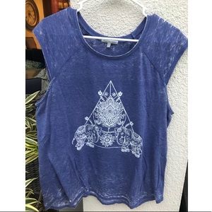 Purple/Blue Short Sleeved Elephant Top